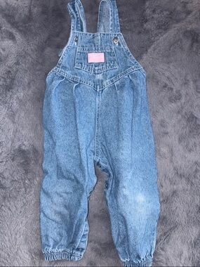 Vintage OshKosh B'gosh Denim Overalls with Pink Label